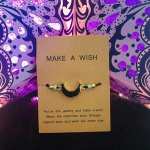 Make A Wish Druzy Crystal Moon Bracelet